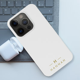 Monogram Gold Gray | Minimalistisch Elegant modern Case-Mate iPhone Hülle