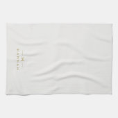 Monogram Gold Gray | Minimalistisch Elegant modern Geschirrtuch (Horizontal)