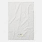 Monogram Gold Gray | Minimalistisch Elegant modern Geschirrtuch (Vertikal)