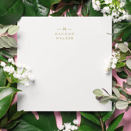 Monogram Gold Gray | Minimalistisch Elegant modern Mitteilungskarte