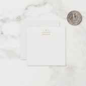 Monogram Gold Gray | Minimalistisch Elegant modern Mitteilungskarte (Vorderseite/Rückseite Beispiel)