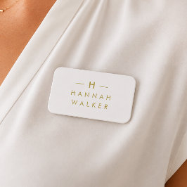 Monogram Gold Gray | Minimalistisch Elegant modern Namensschild