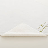 Monogram Gold Gray | Minimalistisch Elegant modern Sherpadecke (3/4)