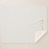 Monogram Gold Gray | Minimalistisch Elegant modern Sherpadecke (Vorderseite (Horizontal))