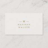 Monogram Gold Gray | Minimalistisch Elegant modern Visitenkarte (Vorderseite)