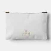 Monogram Gold Gray | Minimalistisch Elegant modern Zubehörtasche (Vorderseite)