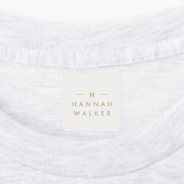Monogram Gold Gray | Minimalistische elegante Klei Etiketten
