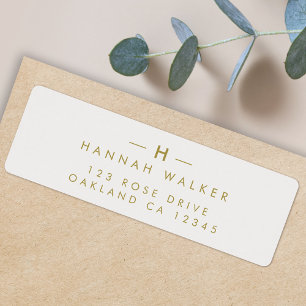 Monogram Gold Gray   MINIMALISTISCHE RÜCKSENDEADRE