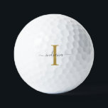 Monogram Gold Gray Script Name Modern Family Sport Golfball<br><div class="desc">Gold Gray Monogram Script Name Modern Golf Balls können Sie einfach mit Ihrem Namen bearbeiten und initialisieren,  indem Sie auf den Button "Personalisieren" klicken. Ändern Sie die Farben des Texts und des Hintergrunds vollständig,  wenn Sie den Link "Diese anpassen" auswählen.</div>