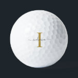 Monogram Gold Gray Script Name Modern Family Sport Golfball<br><div class="desc">Gold Gray Monogram Script Name Modern Golf Balls können Sie einfach mit Ihrem Namen bearbeiten und initialisieren,  indem Sie auf den Button "Personalisieren" klicken. Ändern Sie die Farben des Texts und des Hintergrunds vollständig,  wenn Sie den Link "Diese anpassen" auswählen.</div>