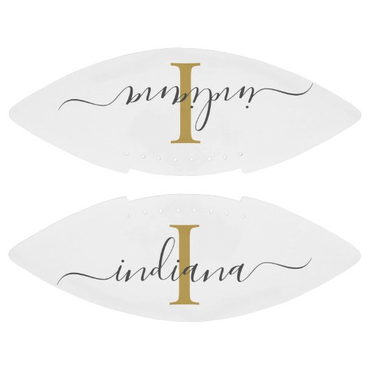 Monogram Gold Gray Script Name Modern Football (Paneele)