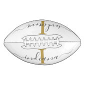 Monogram Gold Gray Script Name Modern Football (Vorderseite)