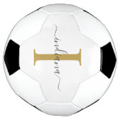 Monogram Gold Gray Script Name Modern Fußball (Gedreht)