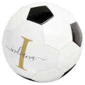 Monogram Gold Gray Script Name Modern Fußball (Dreiviertel)