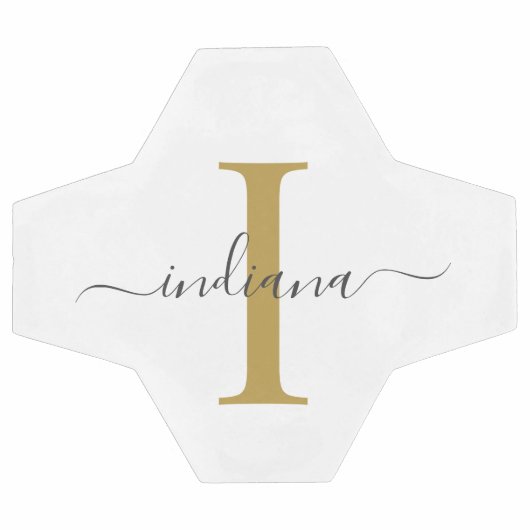 Monogram Gold Gray Script Name Modern Fußball (Flach)