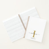 Monogram Gold Gray Script Name Notizblock (Innenseite)