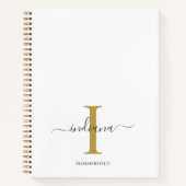 Monogram Gold Gray Script Name Notizblock (Vorderseite)