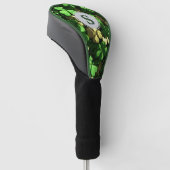 Monogram Gold Green Kleeblatts Golf Headcover (angewinkelt)
