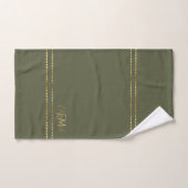 Monogram Gold Green Moderne Minimalistisch Stylish Badhandtuch Set (Handtuch)