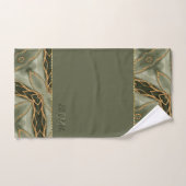 Monogram Gold Green Stilvoll modern Badhandtuch Set (Handtuch)