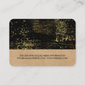 Monogram Gold Grunge Geometric Natural Visitenkarte (Rückseite)