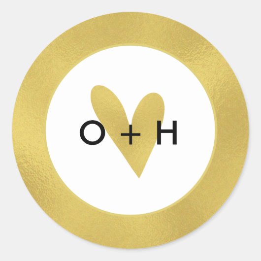 Monogram Gold Hevor Fevor Sticker (Vorderseite)