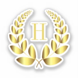 Monogram Gold Laurel Aufkleber