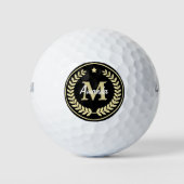 Monogram Gold Laurel Leaf Star Golfball (Vorderseite)