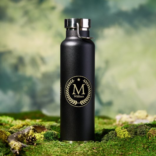 Monogram Gold Laurel Leaf Star Trinkflasche (Außenbereich)