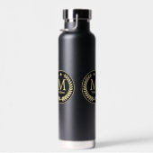 Monogram Gold Laurel Leaf Star Trinkflasche (Rechts)