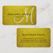 Monogram Gold Leather Look Visitenkarte (Vorne/Hinten)
