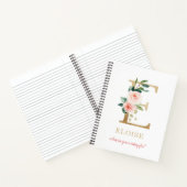 Monogram Gold Letter E | Blumenmotto oder Zitat Notizblock (Innenseite)