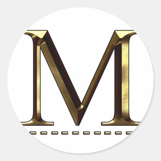 Monogram Gold Letter M Dein Aufkleber (Vorderseite)