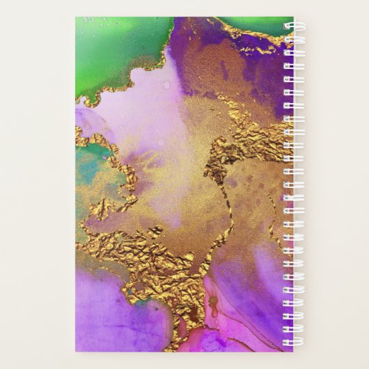 Monogram Gold lila-Graue Aquarellfarbenchic Planer (Rückseite)