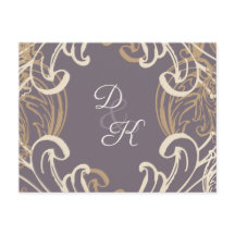 Monogram Gold Lila Vintage uAwg Postkarte