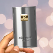 Monogram Gold Logo Metalliker Visitenkarte