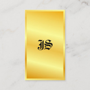 Monogram Gold Look Classic Style Text Template Visitenkarte