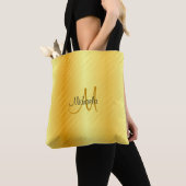 Monogram Gold Look Elegante Moderne Vorlage Tasche (Von Nahem)