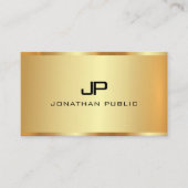 Monogram Gold Look Moderne Premium Silk Visitenkarte (Vorderseite)