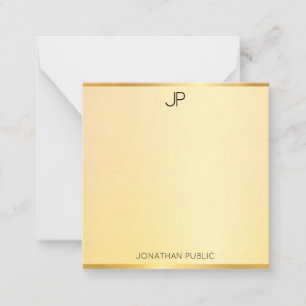 Monogram Gold Look Template Monogram Modern Simple Mitteilungskarte