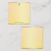 Monogram Gold Look Template Monogram Modern Simple Mitteilungskarte (Vorne/Hinten)
