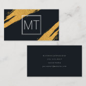 Monogram Gold Markierungen Doppelweiße Boxen Visitenkarte (Vorne/Hinten)