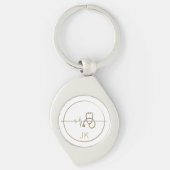 Monogram Gold Medical Stethoscope Heartbeat Schlüsselanhänger (Vorderseite)