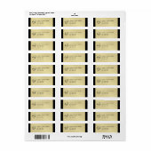 Monogram Gold Metal Black Wedding Address Label (Vorne)
