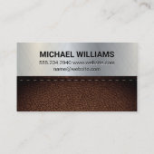 Monogram Gold Metallic | Leder Visitenkarte (Rückseite)