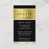 Monogram Gold Metallic Visitenkarte (Rückseite)