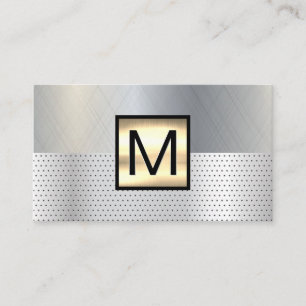 Monogram Gold Metallic Vorgesehener Hintergrund Visitenkarte