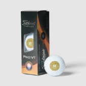 MONOGRAM GOLD METALLIC WHITE CUSTOM GOLF BALLS GOLFBALL (Verpackung)