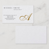 Monogram Gold Modern Simple Business Card Visitenkarte (Vorne/Hinten)