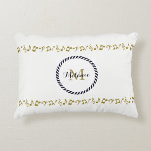 Monogram Gold Musiknoten Dekokissen